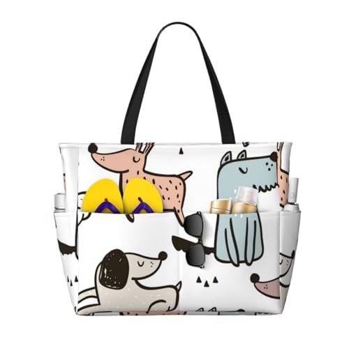 Sac fourre-tout avec poignées imprimé chiot mignon pour femme active