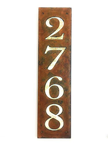 Modern House Numbers Vertical Rust Patina,House Numbers Sign, Address Plaque, Custom house Address, Realtor Closing Gift, Housewarming gift. FREE SHIPPING for a limited time. VC