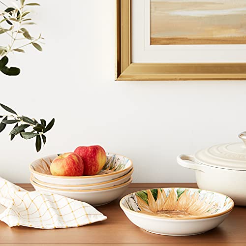 Certified International Sunflower Fields 9" Soup/Pasta Bowls, Set Of 4, Multi Colored #TOP4