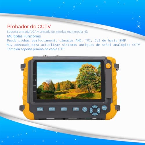 Miniatura 2 de Probador De Cctv, Probador De Cámara Ip De 8mp De 5 Pulgadas, Probador De Monitor De Video Analógico Coaxial Ahd Tvi Cvi Con Prueba De Cable Utp, Control Ptz, Entrada Vga Hdmi Enchufe De La Ue