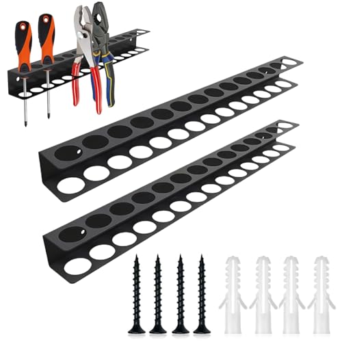 FULHANY 2 Pezzi Porta Cacciaviti -Porta Attrezzi Da Parete -Supporto Per Cacciavite - Supporto Da Parete Per Cacciavite- Adatto Per Garage, Seminari E Banchi Da Lavoro