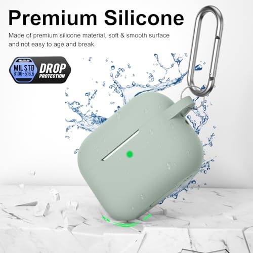Image of for AirPods Pro 2nd 1st Generation Case Cover with Keychain, Protective Soft Silicone Skin Accessories for Apple AirPods Pro Charging Case 2022 /2019, Front LED Visible, Fog