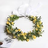 Yili Maizi Blumenkrone für Damen und Mädchen, grüne Blätter, Blumen-Stirnband, Renaissance-Blumen-Kopfschmuck, Haarkranz für Braut, Mutterschaft, Urlaub, Party, Festival, Foto-Requisite