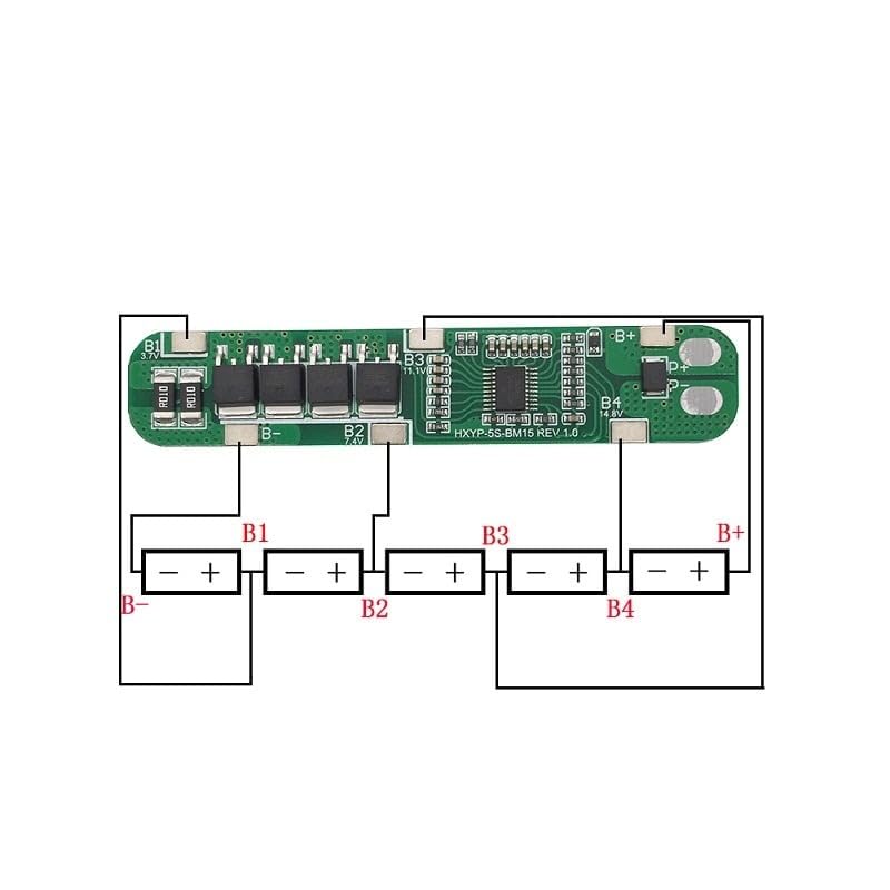 Image of UG LAND INDIA 5S 15A 18.5V /21V BMS 18650 Lithium Battery Protection Board PCB Protection Board 18650 Charger Module for Li-ion Lithium Battery Module Over-Discharge /Over-Current