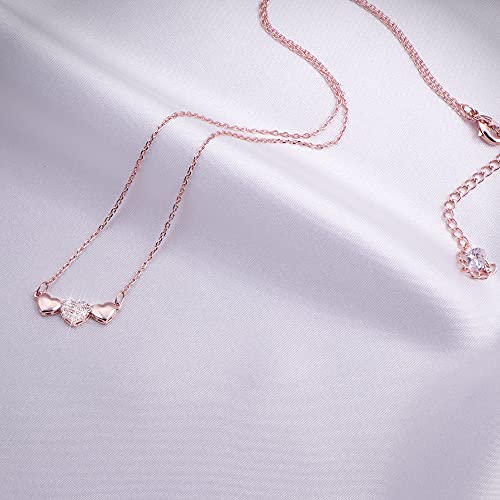 Rose Gold Gold 3 Heart Necklace for Friends Bridesmaid4