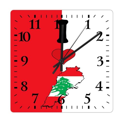 Horloge murale carrée Liban en bois pour afficher fièrement votre amour du pays - 2