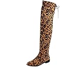 Forever Link Jalen-H4 Women's Over The Knee Thigh High Flat Boot,Leopard 10