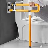 Wandstützgriff Stützhilfe,Edelstahl WC Klappgriff,Aufstehhilfe Seniorengerecht,Rutschfeste Klappgriff,Wandmontage Sicherheits Haltegriff,Für Behinderte ältere Schwangere (B,60cm/23.6in)