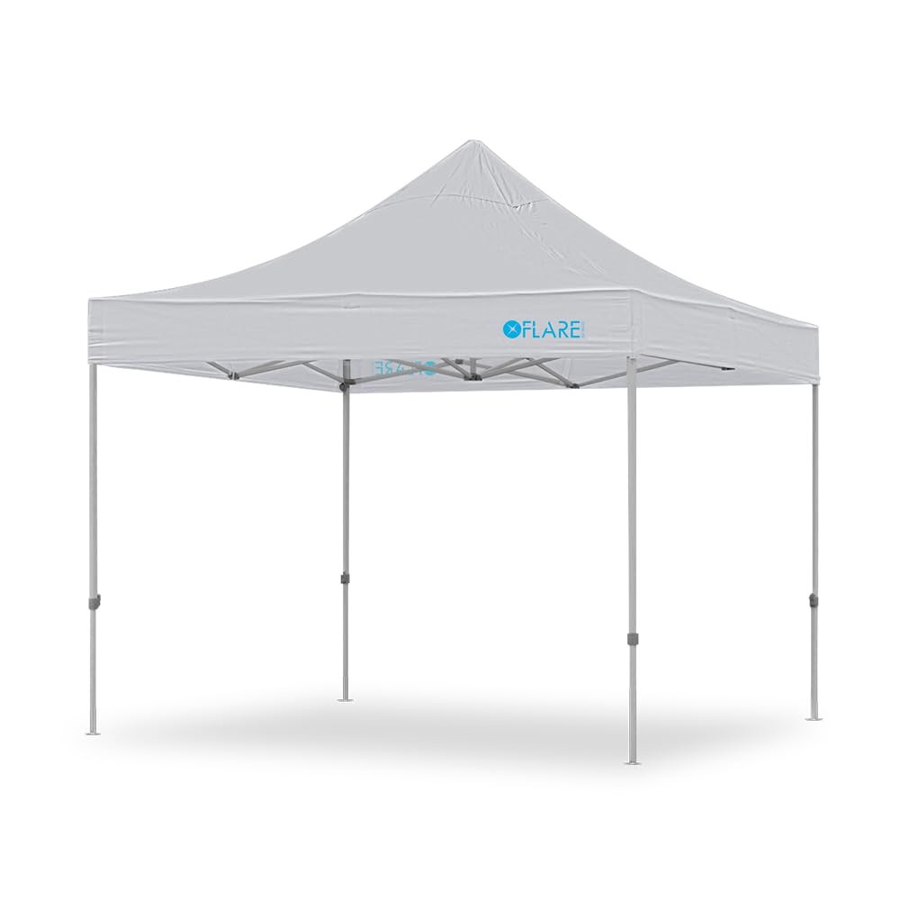 Heavy Duty, Commercial Grade Pop Up Canopy Tent. Instant Canopy with Hex Legs & Extended Warranty. Package Includes Wheeled Bag, Pins & Ropes. (Gray, 10ft x 10ft)