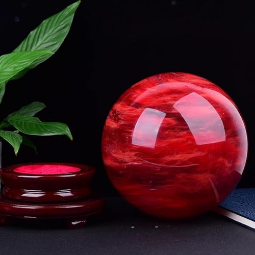 Bola de cristal rojo para decoración de salón de 8cm 3