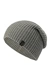 AllSaints Gorro de merino para hombre, gorro acanalado con diseño de logotipo, Gris (Grey Marl), talla única