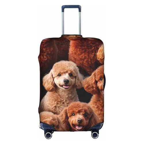 Red Poodles Dogs Print Protective Suitcase Cover Washable Travel Luggage Protector with Concealed Zipper