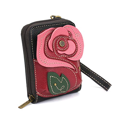 Image of CHALA RFID Cute-C Credit Card Holder Wallet Wristlet - Women Faux Leather Cute-C with Strap