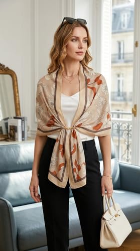 Image of Viscose Scarf for Women | Lightweight & Long | Stole for Women - Stylish Design | Neck Scarf, Hair Scarf, & Head Scarf for Women & Girls | All Season Accessory