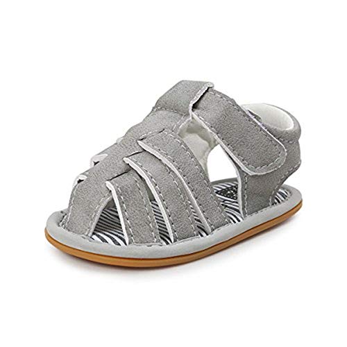 Meckior Infant Baby Boys Girls Summer Sandals Toddler Anti-Slip Soft Rubber Sole Closed-Toe Outdoor Walking First Walkers Crib Casual Shoes
