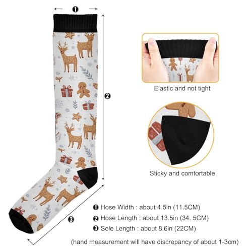 Christmas Gingerbread Man Compression Socks for Women Men, Circulation Long Knee High Socks Casual Stocking Athletic Tube Sport Sock3