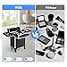 KHROOLT Professional Rolling Makeup Case with Retractable Handle, Aluminum Alloy Cosmetic Organizer with Locks & Wheels, Large Capacity Beauty Travel Case for Makeup Artists, Black