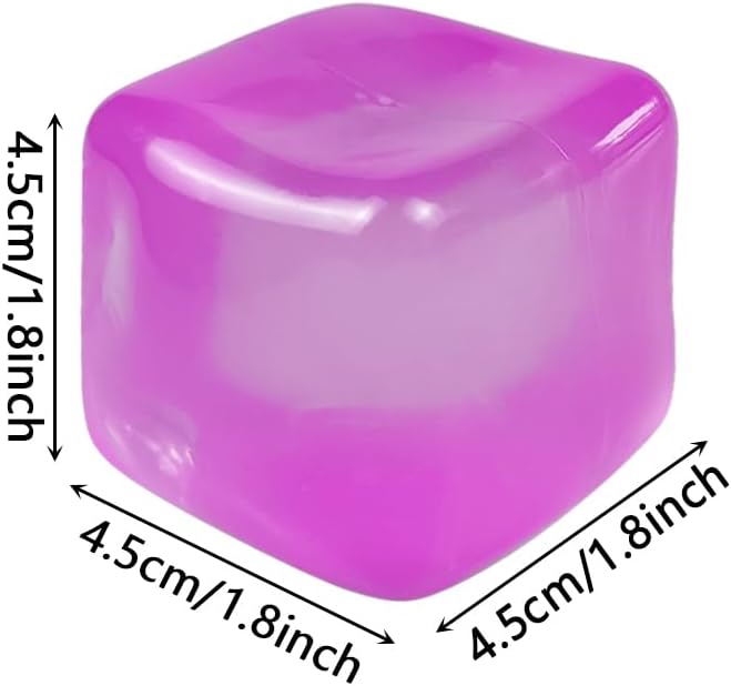 Anditoy 4 Pack Square Cube Stress Balls Sensory Fidget Toys for Adults Kids Boys Girls Stress Relief Christmas Stocking Stuffers Gifts