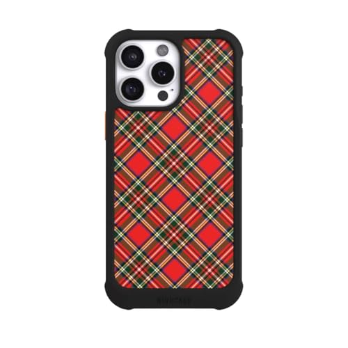 Coque iPhone 16 Pro Max antichoc MagSafe NIVOmax élégance écossaise noire