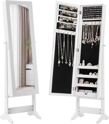 GOPLUS Espejo Joyero de Pie 143 x 35,5