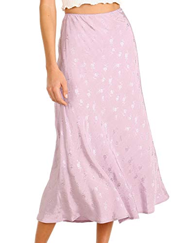 ASTR the label Women s Embroidered NAVA MIDI Slip Skirt, Lilac, S