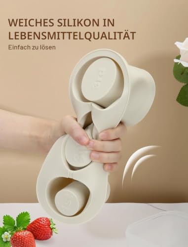 ROMANVIC Stanley Cup Eiswürfelform Zubehör,Eiswürfelbehälter Silikon mit Deckel und Behälter,3 Fach Eiswürfelschale… – Ansicht 3