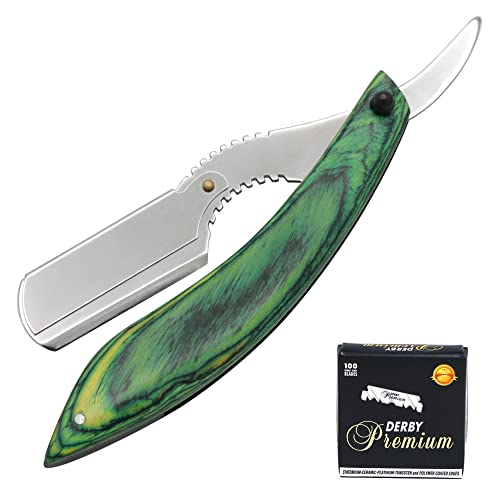 Chocho Track Straight Edge Razor for men Barber Artificial Wood Handle Stainless Steel Cut Throat Razors