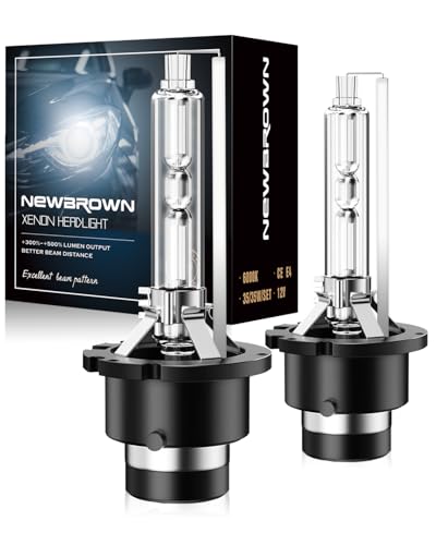 Image of NEWBROWN D2S Hid bulbs Headlight 6000K White 200% brightness, Super White Xenon Replacement 85122C1 66240 66040 66240CBI Headlight Bulb (35W D2S, 2 Pack)