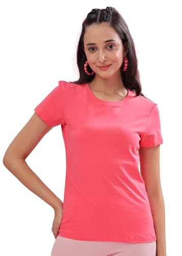 Image of Dollar Women's Solid Stretchable Cotton Round Neck Tshirt