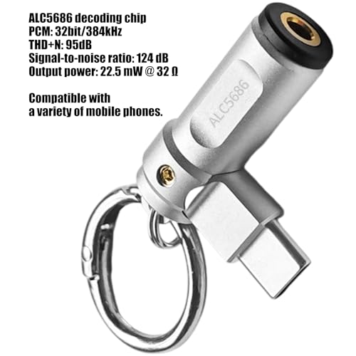 MultiDevice Headphone 3.5mm to USB C Adapter Alloy Structure Enhances Signals Stability Noise Reductions Technology USB C Alloy 