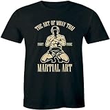 The Art of Fighting Mens Martial Arts MMS Muay Thai Kick Boxing Camiseta unisex para hombre, color negro, Negro , XXL