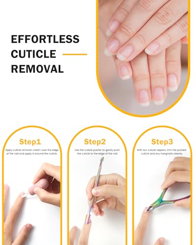 BEZOX Nagelhautzange mit Nagelhautschieber Set - Präzises Nagelhaut Knipser und Unter-Nagel-Reinigungsset für den Salon- oder Heimgebrauch - Chirurgischer Edelstahl