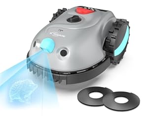 YARDCARE V100 Robot Tondeuse sans Fil Périphérique,avec Navigation par Vision, Évitement d'obstacles(150 Sortes), Robot Tondeuse Gazon avec Batterie 4 Ah, Lame de Rechange