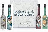 Sahita - Aceite de Oliva Virgen Extra - Estuche de Regalo Trencadís Al Bar - Pack de 4 Botellas - 4 x 100 ml - Colección Artistas en el Mediterráneo - Diseño Premiado - Producto de España