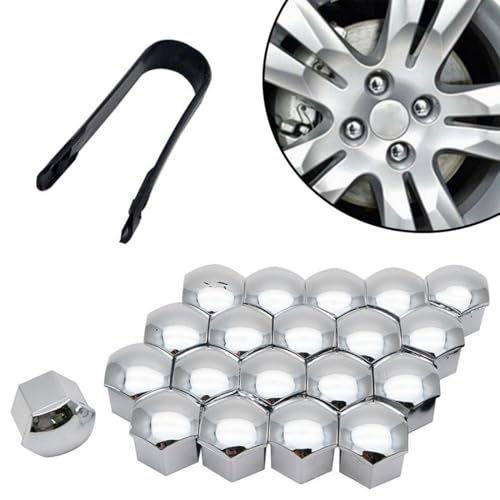 JEYORZY Boulon Ecrou Couvre, 20x Cache Ecrou, Cache Boulon, Capuchons d'écrou de Roue de Voiture Cache-vis Boulon Jantes Décoration Extérieure...