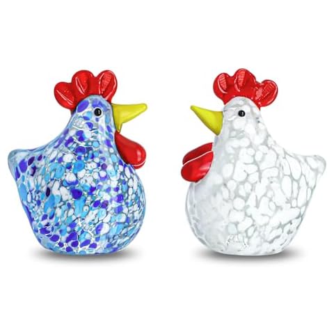 H&D Hyaline & Dora Glass Rooster Figurines Set Cover