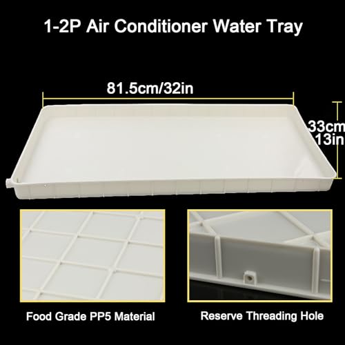 Bandeja de goteo de aire acondicionado con tubo de drenaje, bandeja de drenaje de CA 1-2P para recoger condensado, material PP5