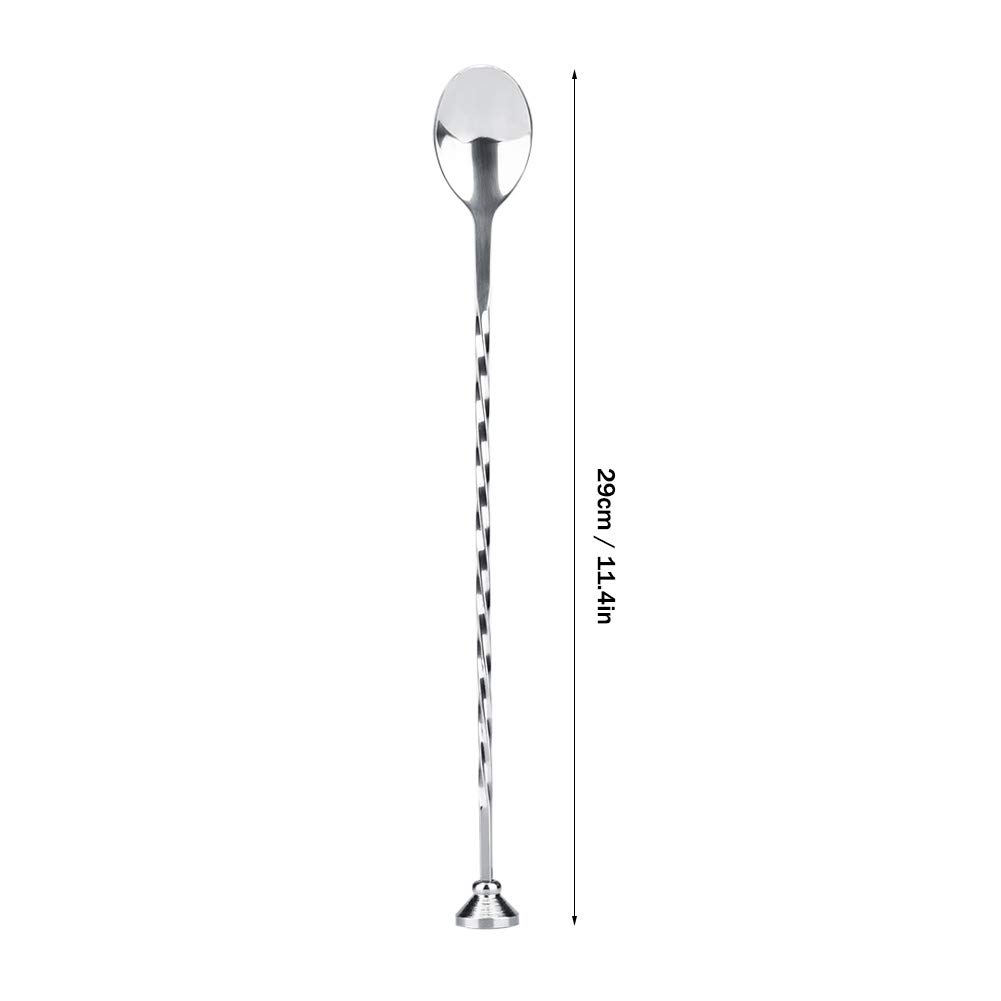 QANYEGN Stainless Steel Mixing, Cocktail Mixing Spoon, Muddler, Suitable for Mixing and Muddling Coffee, Milk Tea, Tea, S, Etc