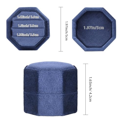 WantGor-Velvet-Ring-Box-3-Slots-Jewelry-Ring-Gift-Box-Vintage-Ring-Display-Holder-Case-for-Wedding-Ceremony-Proposal-Engagement-Navy-Blue WantGor Velvet Ring Box 3 Slots Jewelry Ring Gift Box Vintage Ring Display Holder Case for Wedding Ceremony Proposal Engagement Navy Blue