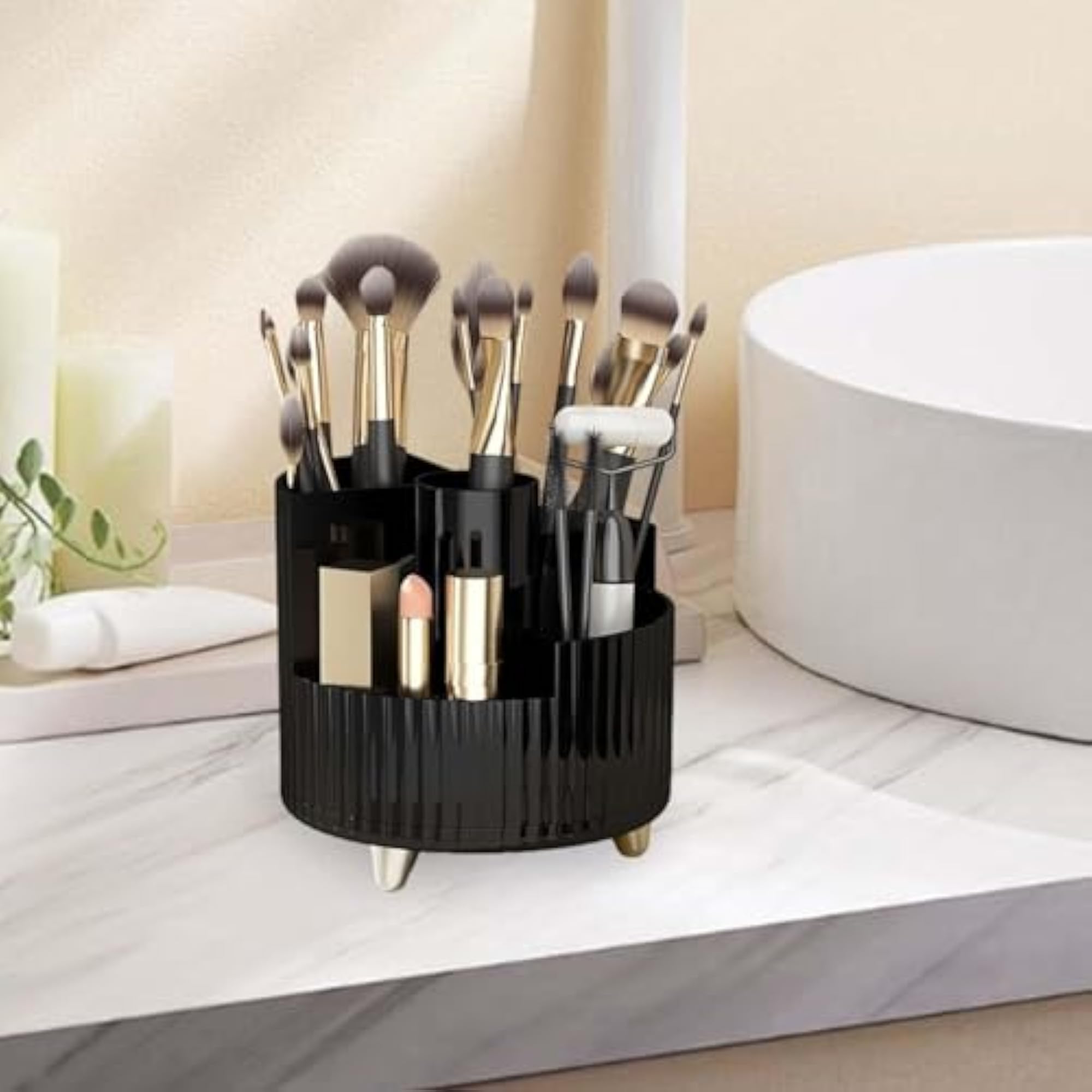 Rotating Makeup Organizer Brush Holder for Countertop, Style B