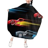 Feim-AO Speed Cars Barber Cape For Kids Salon Cape Hairdresser Apron Cloth Water Resistant Hairdressing Capes Hair Cutting Styling Barbers Tool Haircut Aprons 39x47 In