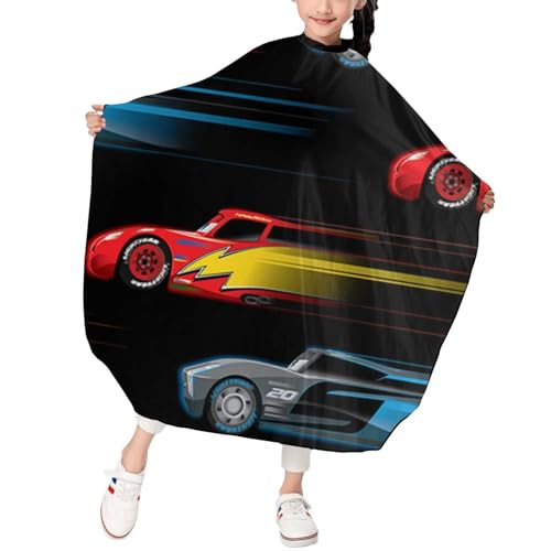 Feim-AO Speed Cars Barber Cape For Kids Salon Cape Hairdresser Apron Cloth Water Resistant Hairdressing Capes Hair Cutting Styling Barbers Tool Haircut Aprons 39x47 In