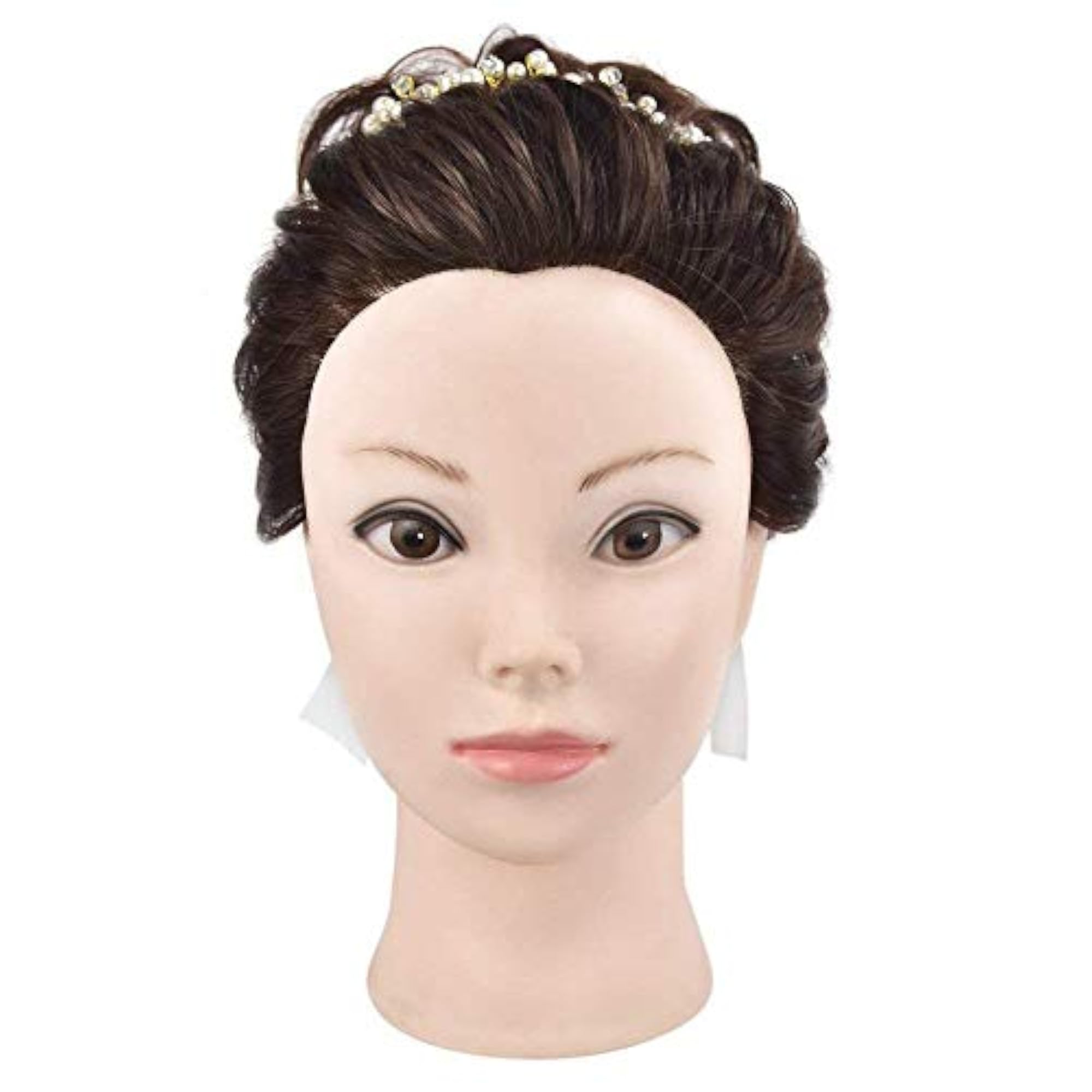 Dark Brown Dummy Hair Mannequin for Styling, 30 Inch