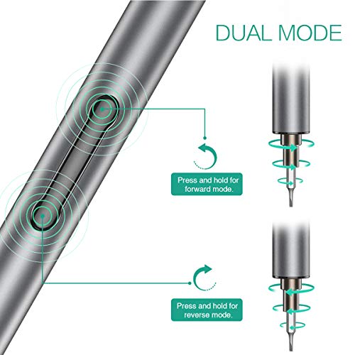 ORIA Electric Screwdriver, 22 in 1 Portable Repair Tools Kit with 20 Bits, Rechargeable Mini Electric Screwdriver with USB Charging, 3 LED Light, Magnetizer for Smartphones, Watches, Toys, Computers