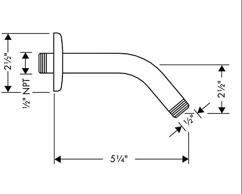 hansgrohe Installation 6-inch Modern Showerarm in Brushed Nickel, for Wall Mount Showerhead, 27411823