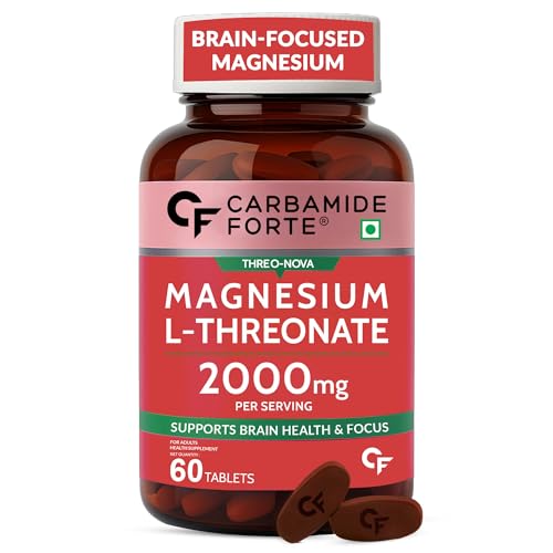 Image of Carbamide Forte L Threonate 2000mg Per Serving | Magnesium Supplement for Memory, Focus & Better Sleep - 60 Veg Magnesium Tablets