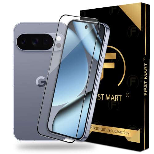 Image of FIRST MART Tempered Glass for Google Pixel 10 Pro & Pixel 10, 9H Full-Glue Screen Protector, 3D Edge-to-Edge, HD Clear, Oleophobic, Case-Friendly, Black, Pack of 1
