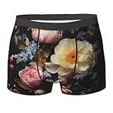 Calzoncillos Hombre Precioso Estampado Floresal Sin Etiqueta Calzoncillos Tipo Bóxer Retro Boxers Underwear para Uso Diario Deportivos Ropa Interior Hombres,XL