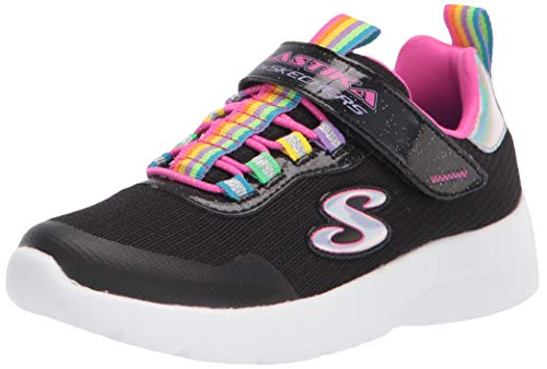 Skechers Kids Sport, Light Weight, Skechers Girls Machine Washable Sneaker, Black/Multi, 11.5 Little Kid