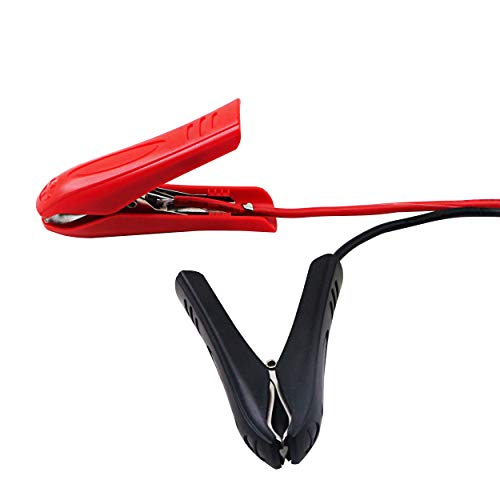 Cerrxian 3.2Ft 12V 14Awg Alligator Crocodile Clip To Sae Connector Quick Release Quick Disconnect Car Solar Power Charging Extension Cable,Black & Red C #TOP2